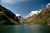 Norvegia, la regione dei fiordi, vedute durante la gita in battello lungo l'Aurlandsfjord e il Noeroyfjord. 